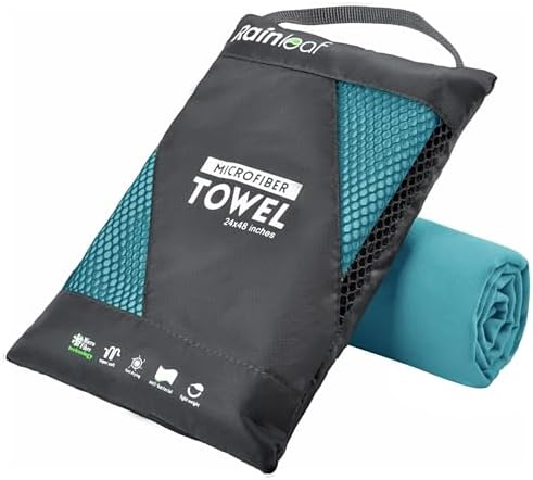 Rainleaf Microfiber Towel Quick Dry Camping & Travel & Gym Towel. Compact by Rainleaf