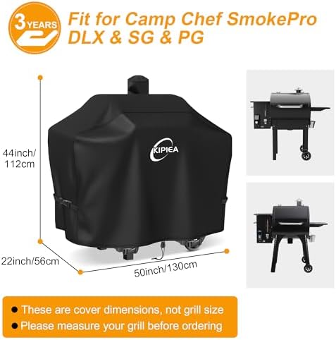 Kipiea Pellet Grill Cover for Camp Chef 24, 600D Waterproof Smoker Cover - Image 2