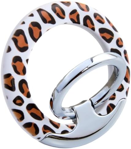 Magnetic Phone Ring for MagSafe Grip, Super Magnet Twinkle Design Ring Holder Stand, MagSafe Accessory for iPhone 17/16/15/14/13 Pro Max Plus，Classic Leopard by Unknown