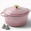Miereirl 6 Quart Enameled Dutch Oven Pot with Lid, Cast Iron Dutch Oven with Dual Handles for Bread Baking, Cooking, Non-stick Enamel Coated Cookware, Pink by Miereirl