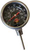Black Face BBQ Grill Thermometer 50F-900F High Temp Range Heavy Duty Premium Quality Smoker Thermo 2 Inch or 3" with M8 or 1/2 NPT Thread (Top Mount, 3 in. Face, 2.5 in. Stem 1/2" NPT) by LavaLock%C2%AE