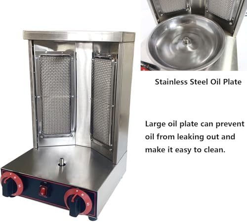 Shawarma Grill Machine with 2 Burners LP Gas Kebab Gyro Grill Machine Vertical Rotating Broiler for Commercial and Home Use - Image 6