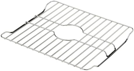 SunnyPoint 304 Stainless Steel Sink Protector Rack – Rust-Resistant Grid for Kitchen Sink Bottom, Scratch Prevention, Drainage Support, Fits Sinks 16.15" x 12.4", Center Drain Hole Required by SunnyPoint
