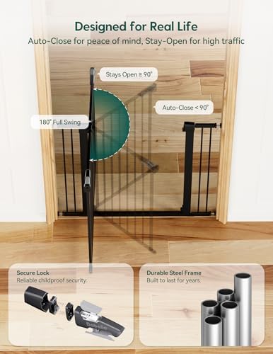 Babelio 36 in Tall Baby Gate for Stairs No Drilling, PressGuard, 29-48" W - Image 6