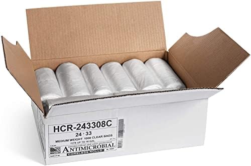 Aluf Plastics - 12-16 Gallon Clear Trash Bags - 24" x 33"- 8 Micron Equivalent High Density Value Garbage Bags for Bathroom, Office, Industrial, Commercial - (1 Pallet of 100 Cases, 10000 Bags Total) - Image 2