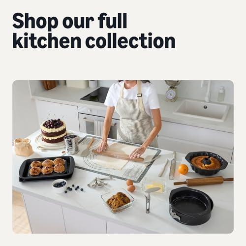 Amazon Basics Kitchen Utensils Set, 14-Piece Silicone Cooking Utensils with Wooden Handles, BPA-Free, Utensil Holder Included, Linen Gray - Image 7