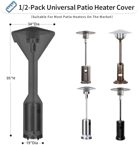 OutdoorLines Waterproof Patio Heater Covers with Zipper and Storage Bag, - Image 3