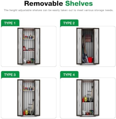 AECOJOY Outdoor Storage Cabinet Waterproof, 70" Vertical Tall with Base - Image 3