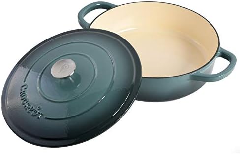 Crock-Pot Crock Pot Artisan Enameled Cast Iron Braiser W/Lid, 5 Quart, Slate Gray (Pack of 2) - Image 3