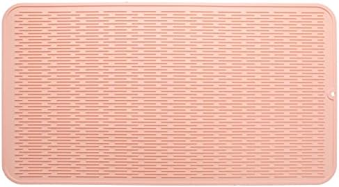 MicoYang Silicone Dish Drying Mat for Multiple Usage,Easy clean,Eco-friendly,Heat-resistant Silicone Mat for Kitchen Counter or Sink,Refrigerator or Drawer Liner Pink 4XL 32 inches x 18 inches by MicoYang
