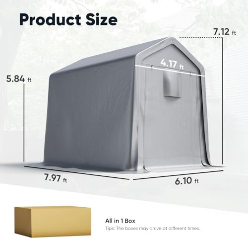 Quictent 6x8FT Small Storage Shelter Portable Shed with Roll-up Door&Vents - Image 2