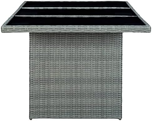 Outdoor Tables Dining Table for Patio, Garden or Backyard, Light Grey Mesa Exterior Furniture - for Deck, Kitchen, Bar, Balcony, Outside - Image 4