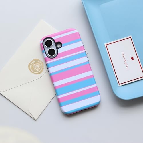 for iPhone 17 Case, Magnetic Matte Frosted Dual-Layer Striped Phone Case for Women, Retro Aesthetic Cover Compatible with Mag Safe Accessories - Candy Pop - Image 2