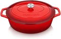 vancasso 9.3 Qt Oval Enameled Cast Iron Dutch Oven with Lid, Red by vancasso