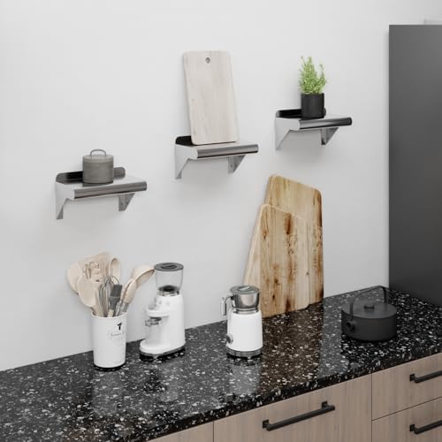 AmGood 6 in. x 10 in. Stainless Steel Wall Shelf | NSF Certified | Appliance & Equipment Metal Shelving | Kitchen, Restaurant, Garage, Laundry, Utility Room (Pack of 2) - Image 2