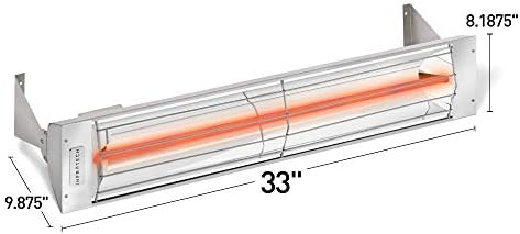 Infratech 33" W Series 1500 Watt Single Element Stainless Steel Electric Patio Heater, silver, (W1512SS) - Image 2