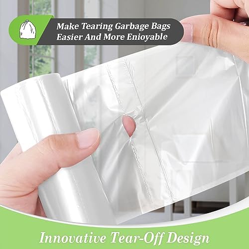 Teivio Medium Clear Trash Bags 8 Gallon 330 Count Kitchen Garbage Bags - Image 4