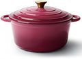Vintage Style 4.5 Quart Dutch Oven Pot with Lid, Non Stick Enameled Cast Iron Dutch Oven for Bread Baking, Heavy-Duty, Oven Safe Ceramic Cookware Up to 500°F for Baking, Braising, Stews, Roasting, Rose by Unknown