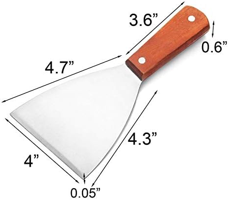2PCS Stainless Steel Slant Grill Griddle Spatula Scraper - Image 5