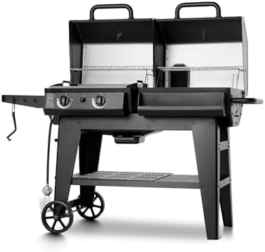 Char-Griller Flex Fuel Plus 3 in 1 Gas and Charcoal Grill Griddle and Smoker Combo 30000 BTUs Outdoor BBQ with Flat Top Griddle Insert Dual Fuel Backyard Grill Station, CG30281224 - Image 2