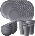 Quatish 32 Piece Plates and Bowl Set for 8, Dinnerware Dish Set for Kitchen by Quatish