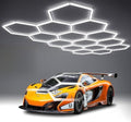 61Lights LED Hexagon Garage Lights,15-Hex Honeycomb Lights 68800Lumens Hexagon DIY Super Bright Car Detailing Ceiling 688W LED Shop Light for Warehouse Workshop Gym Basement by RGZZUP