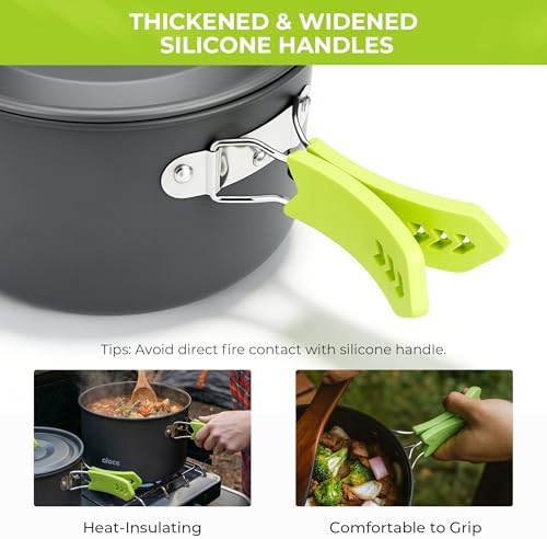 ALOCS Lightweight Camping Cookware Set, Pots and Pans with Kettle - Image 3