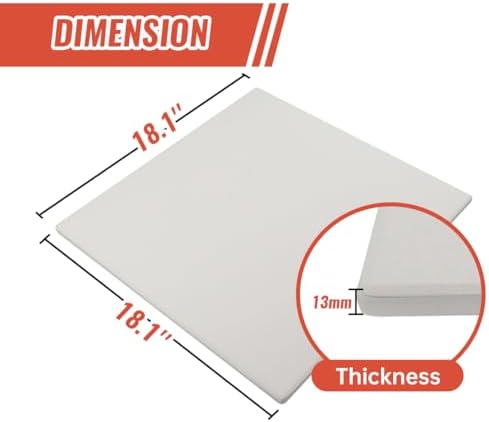 18'' Square Pizza Stone Baking Stone Cordierite Bread Stone for Oven Grill, Thermal Shock Resistant Ideal for Baking Different Sizes of Pizzas or Bread - Image 3