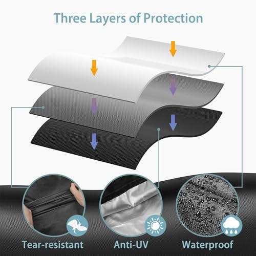 SHINESTAR 58 Inch Grill Cover for Weber Genesis II 300 Series, Heavy Duty Oxford Fabric BBQ Cover Waterproof UV Protection, Windproof with Adjustable Magic Tape Straps - Image 5