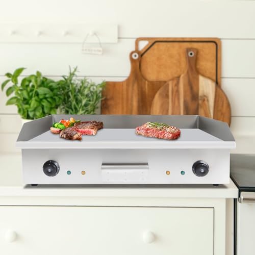 Commercial Electric Griddle With Temperature Control, 300w Stainless Steel Countertop Outdoor Flat Top Grills 28.62X15.75in with Oil Collecting Box for Crispy Bacon, Grilled Cheese, Fajitas - Image 5