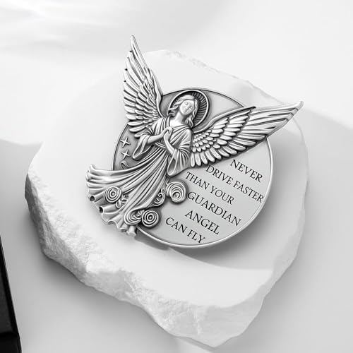 Guardian Angel Visor Clip for Car,Never Drive Faster Clip 2.95 Inch, Drive Safe Inspirational Gifts for Women Men (4pcs Guadian Angel Pouch Pack) - Image 2
