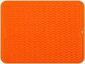 MicoYang Silicone Dish Drying Mat — Quick-Dry Ridges Counter & Sink Pad, Heat-Resistant Trivet to 450°F, Non-Slip & Dishwasher Safe, Roll-Up Storage, 18 Colors & 9 Sizes (Orange, 16"×12") by MicoYang