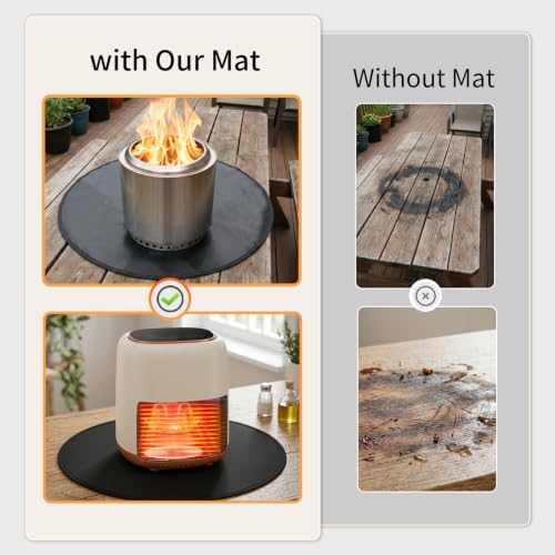 SheeChung Tabletop Fire Pit Mat Round 20" for Solo Stove Mesa XL,Fireproof - Image 5