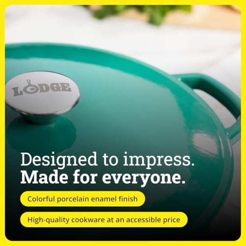 Lodge 5 Quart Cast Iron Elements Enamel Dutch Oven - Clover - Image 6