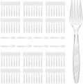 Clear Plastic Forks Heavy Duty, Disposable Party Supplies 104 PCS by FUEVING