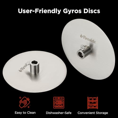 TURBRO Universal Grill Rotisserie Gyros Disc, 304 Stainless Steel, Fits 1/2” or 3/8" Hexagon, 3/8" or 5/16" Square Spit Rods, Compatible with Most Grills, Ideal for Outdoor BBQ, Set of 2 Discs - Image 4