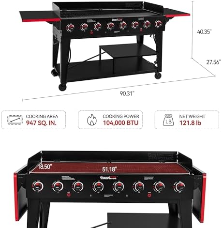 GB8003 Large Event 8-Burner Gas Grill Black - Image 2