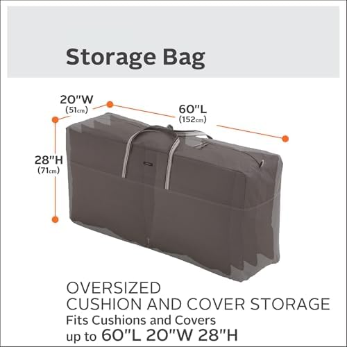 Classic Accessories Ravenna Water-Resistant 60 Inch Patio Cushion and Cover Storage Bag, Patio Furniture Covers - Image 4