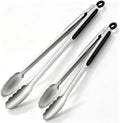 Grill Tongs, BBQ tongs - 12" & 17" Extra Long Kitchen Tong, 600 Degrees Heat Resistant Stainless Steel tong, Heavy Duty Metal Locking Tongs for Cooking, Grilling, Outdoor Barbecue, Set of 2 by Unknown