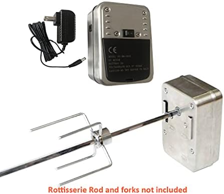 Universal Stainless Steel 304 Dual Use Quiet Battery Rotisserie Motor Cordless for Barbecue Grilling, with Long Wire AC Adapter(1.8meter 70" Length) Work as AC BBQ Cup Turner Motor - Image 6