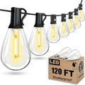 Tenmiro 120FT Outdoor String Lights, Ultra Long Waterproof 30+2 Edison Shatterproof Bulbs Led Outside Patio Lights for Porch Deck Garden Backyard Balcony Wedding Party Decor by Tenmiro