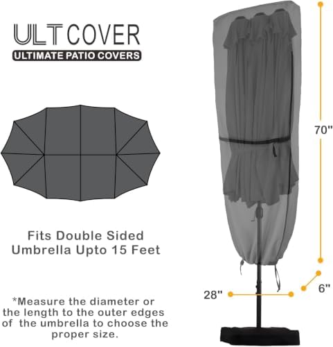 ULTCOVER Waterproof Patio Market Extra Large Umbrella Cover - Image 3