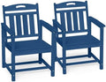 Ciokea HDPE Outdoor Patio Dining Chairs Set of 2, All-Weather, Navy Blue by CIOKEA