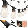 Brightech Ambience Pro Solar Powered Outdoor String Lights -27 ft Commercial Grade Waterproof Edison Patio Lights, Shatterproof LED String Lights for Outside, Porch - 12 Bulbs, 1W Soft White by Brightech