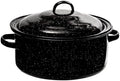 Millvado Granite 5 Qt Stockpot, Nonstick Soup Pot With Lid, Speckled Enamel Ware Cookware, Large Stock Pot For Boiling and Cooking, Big Granite Cooking Pot for Stovetop, Campfire, Outdoor Stove by Millvado