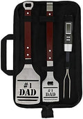 Panoware BBQ Grill Tools Set for Dad, 4 Piece Set, Number 1 Dad Tongs, Spatula, Digital Thermometer and Case by Panoware