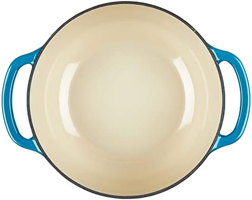 Lodge 4.5 Quart Enameled Cast Iron Dutch Oven with Lid – Dual Handles – Oven Safe up to 500° F or on Stovetop - Use to Marinate, Cook, Bake, Refrigerate and Serve – Cornflower Blue - Image 3