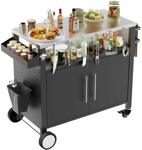 Outdoor Grill Cart with Patio Furniture, Outdoor Grill Table with Storage by AHOMRTHOMEFLAGSHIPSTORE