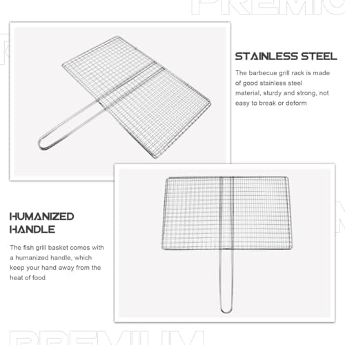 BESPORTBLE Fish Grill Basket, Fish Grilling Basket for Outdoor Stainless Steel Folding Grill Accessories Grill Basket for Bar Camping Picnics Parties - Image 6