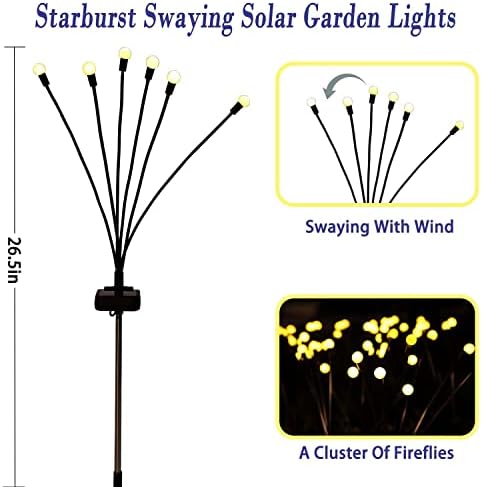 Solar Garden Lights Outdoor Waterproof, Swaying Firefly Light, Garden Decor - Image 6